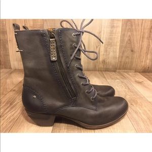 Pikolinos gray black side sip leather boots! 40
